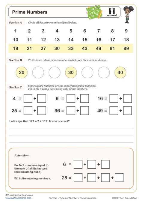 Prime Numbers Worksheet Fun And Engaging Pdf Worksheets