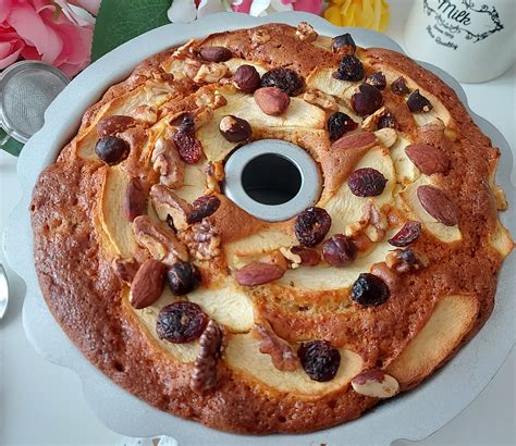 CIAMBELLA CON MELE E FRUTTA SECCA Dolce Soffice Senza Burro Cucinare