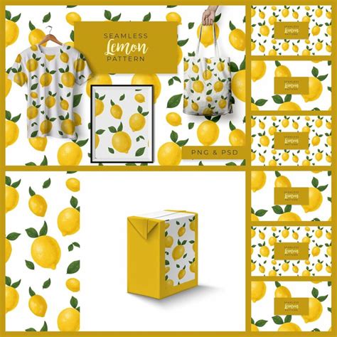 Seamless Lemon Pattern Masterbundles