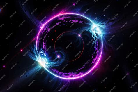 Premium AI Image | black hole portal in the space with colorful nebula