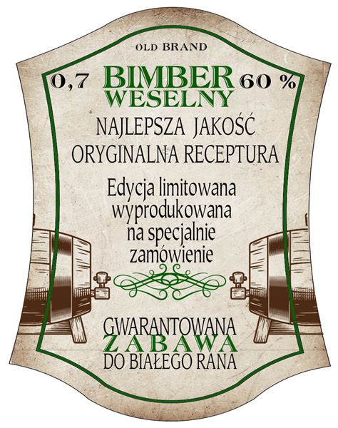 Naklejki na BIMBER weselny wódkę nalewkę alkohol 8704076791 Allegro pl