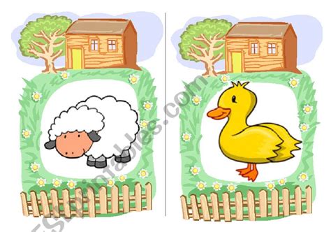 Farm Animals flashcards 1 - ESL worksheet by Mishuna