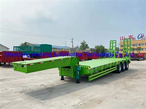 3 Axle 80 Ton Heavy Duty Gooseneck Low Loaderlowbed Lowboy Low Bed