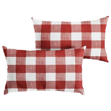 Sorra Home Sorra Home Red Buffalo Plaid Rectangular Outdoor Knife Edge