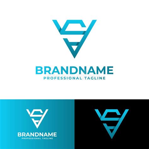 Logotipo De Letra Vs Monograma Adecuado Para Negocios Con Vs O