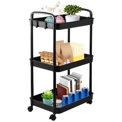 NewSoul Rolling Utility Cart with Wheels and Drawers,3-Tier Rolling ...