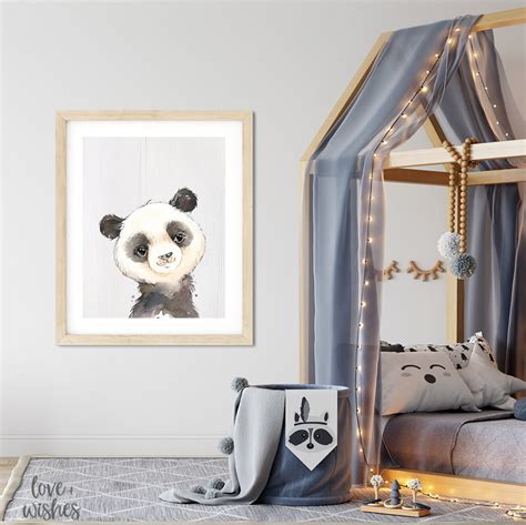 Baby Panda Print Panda Nursery Art Panda Room Decor Baby Etsy