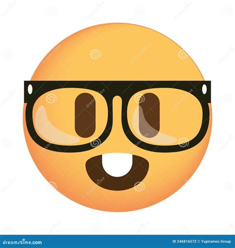 Nerd face emoji stock vector. Illustration of emoticon - 246816572