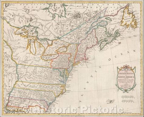 Historic Map Map Of The United States In North America With The