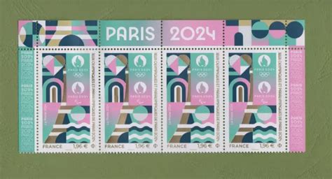 Jeux Olympiques Et Paralympiques Paris 2024 4 Timbres Haut De Feuille Neuf Eur 13 50