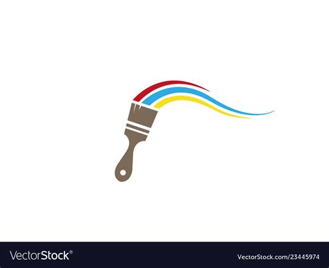 brush paint colors logo design royalty  vector image