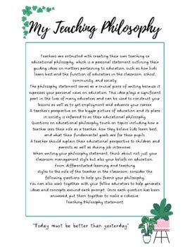 My Teaching Philosophy Journal By Educational Ties Tpt