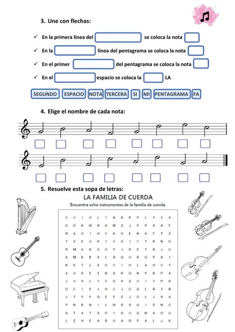 Ejercicio de Repaso lenguaje musical 3ºep Music classroom Teaching