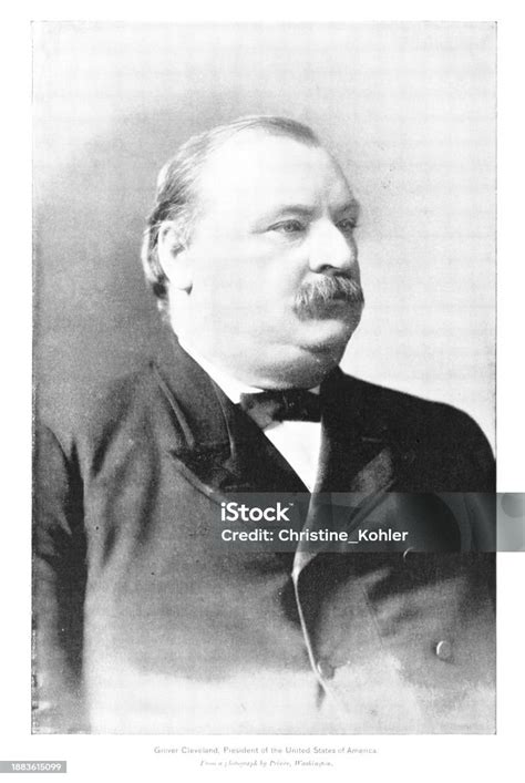 Grover Cleveland Photo Portrait 22nd And 24th United States President Stock Illustration