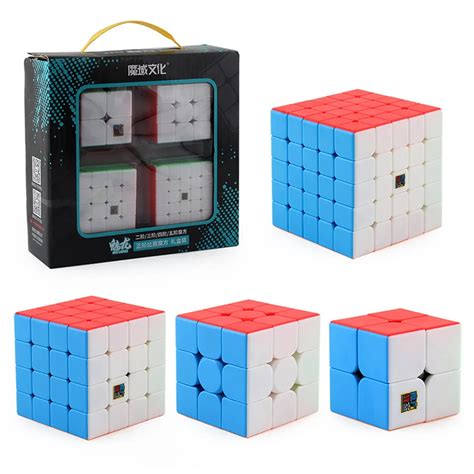 4 Stuks Speed Cube Set Moyu Mofangjiaoshi 2X2 3X3 4X4 5X5 Meilong