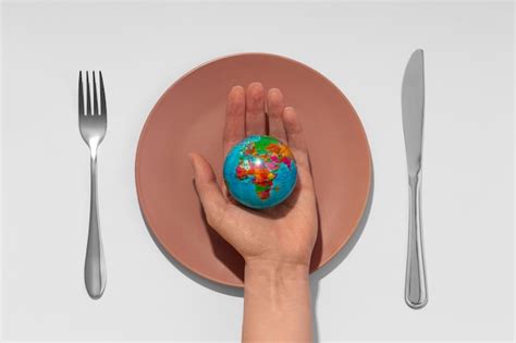 Premium Photo Top View Food Crisis Concept With Plate