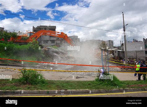 Quito Ecuador April House Destroyed By Earthquake With