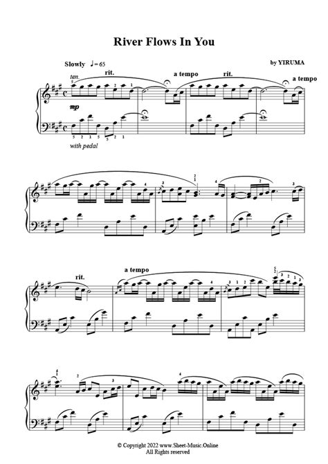 River Flows In You By Yiruma Piano Sheet Music Download