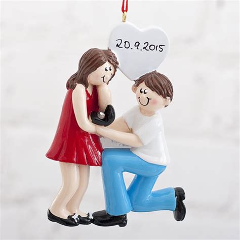 Personalised Engagement Couple Hanging Ornament The T Experience