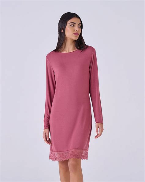 Camicie Da Notte Eleganti Modello In Viscosa Modal Con Pizzo