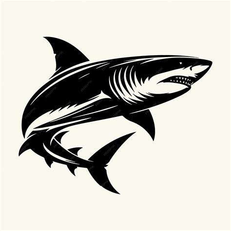 Premium Vector Shark Line Art Vector Illustration Black Silhouette