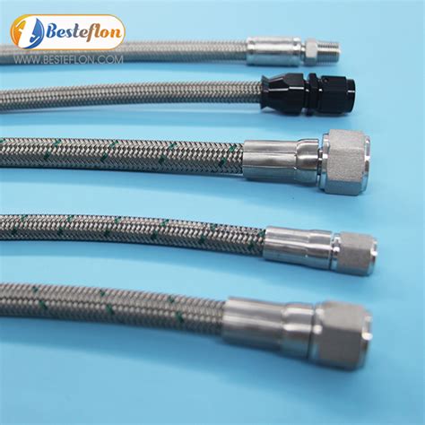 China Conductive Ptfe Hose Assembly Stainless Steel Braided PTFE