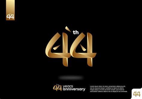 Premium Vector Number 44 Gold Logo Icon Design 44th Birthday Logo