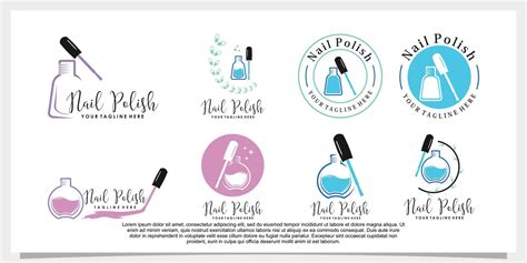 set of nail art logo design template 16670831 Vector Art at Vecteezy