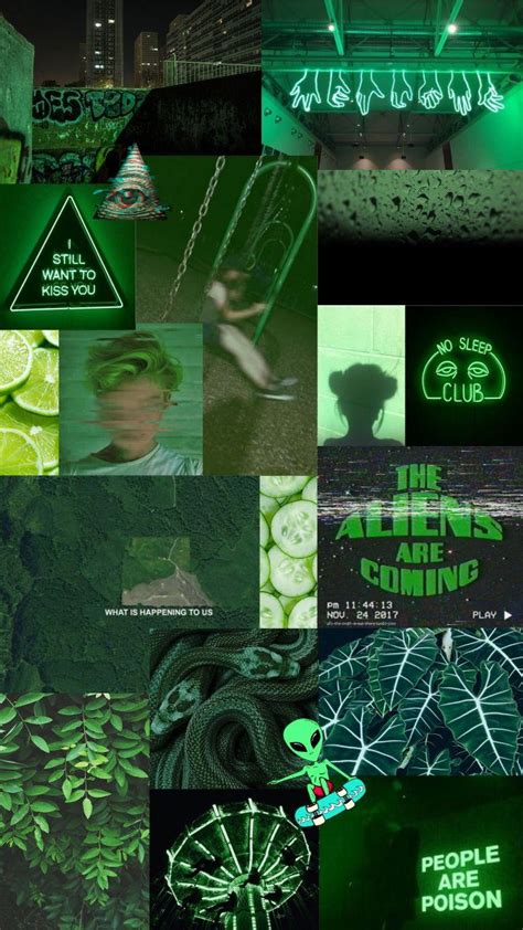 Green Aesthetic Wallpaper Collage