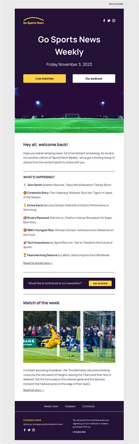 Sports Newsletter Template