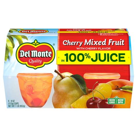 Save on Del Monte Fruit Cups Cherry Mixed in Juice - 4 ct Order Online ...