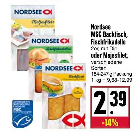 Nordsee Msc Backfisch Fischfrikadelle Oder Majesfilet Angebot Bei