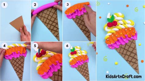 Simple And Tasty Ice Cream Craft Using Clay Step By Step Tutorial