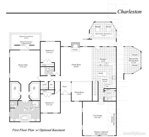 House Illustration - Home Rendering - Classic Homes Floor Plan Series - Howard Digital