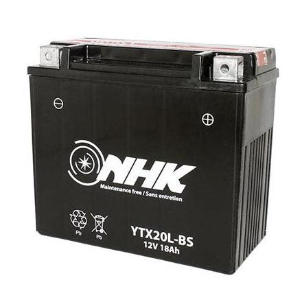 BATTERIE 12V 18 Ah NTX20L BS NHK MF SANS ENTRETIEN LIVREE AVEC PACK