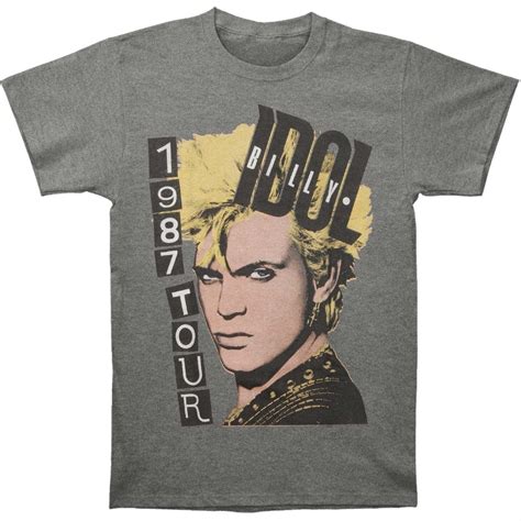 Billy Idol 1987 Tour T Shirt Graphite Heather 2738 Jznovelty