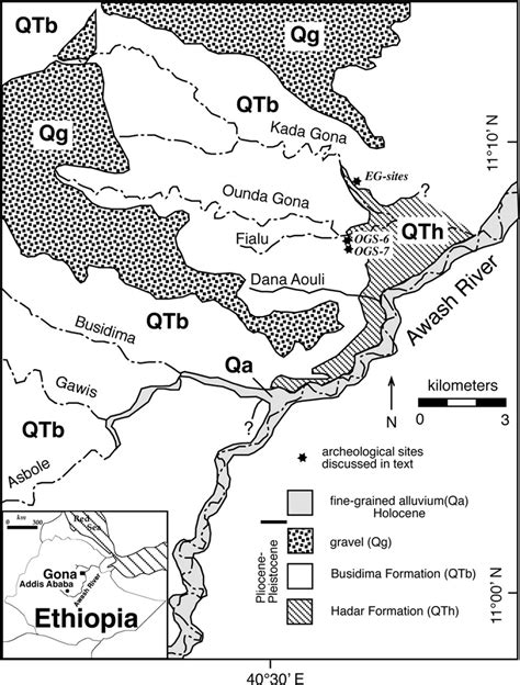 The Gona Paleoanthropological Research Project study area. | Download Scientific Diagram