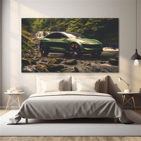 Tesla Model Y Concept Car Wallpaper Elegant Ai-generated Art - Etsy