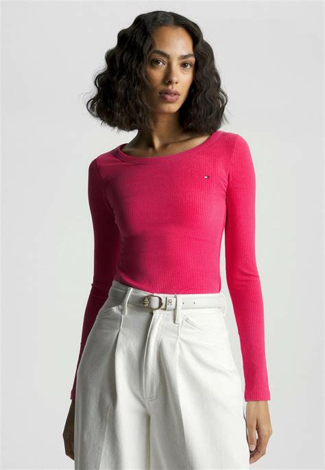 Tommy Hilfiger Langarmshirt Bright Cerise Pink Pink Zalando De