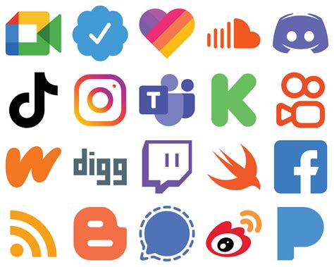 Flat Social Media Icons Ai