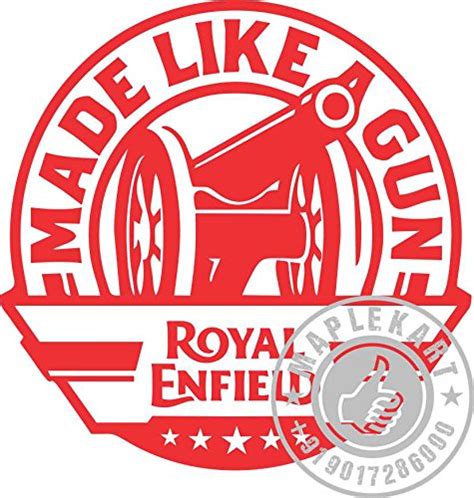 Reflection Customized Compatible For Royal Enfield Made Like Gun Red Sticker Car