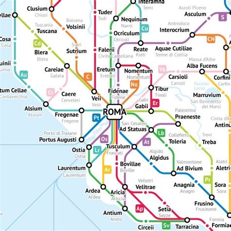 Ancient Roman Roads in Italy Transformed Into Modern Subway Map Roman ...