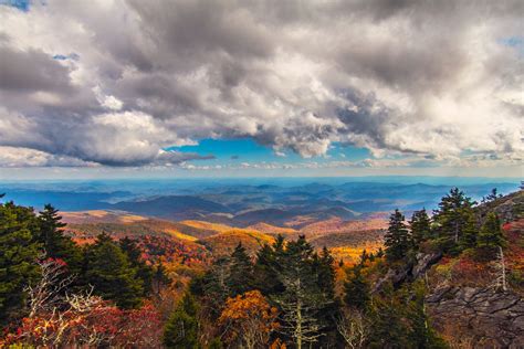 Grandfather Mountain Fall Blue Ridge Mountains Landscape | Etsy