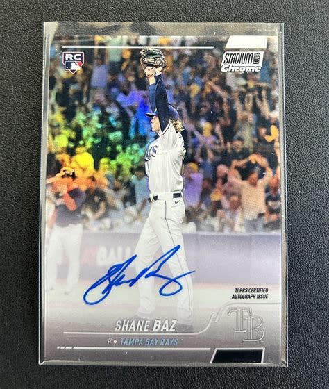 Topps Stadium Club Chrome Mlb Shane Baz Rays Rc Auto