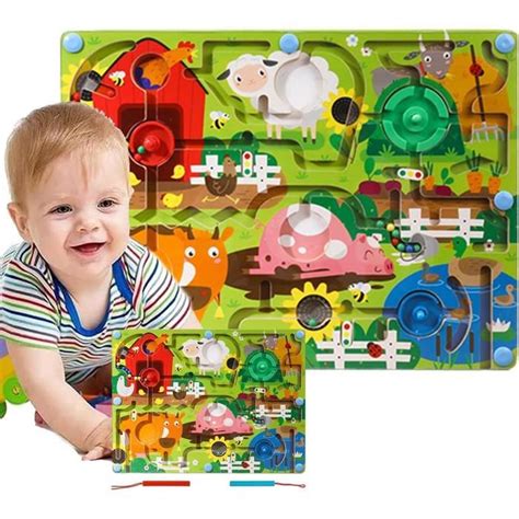 Puzzle Labyrinthe en Bois Jeu Puzzle Perles magnétiques Jouet