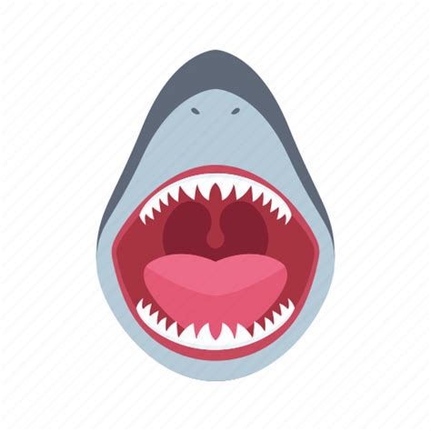 Shark Mouth Flat Icon Sharp Teeth Open Icon Download On Iconfinder