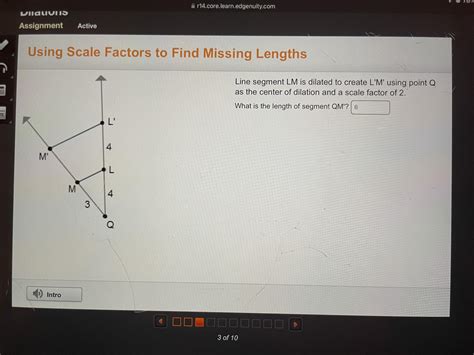 Line Segment LM Is Dilated To Create L M Using Point Q As The Center