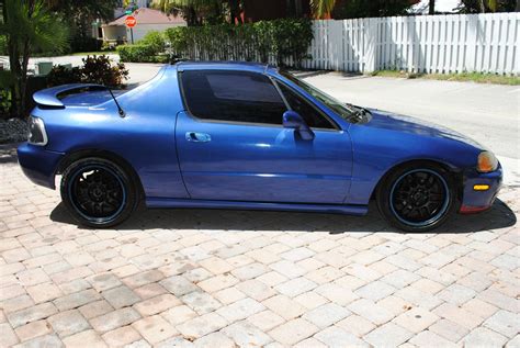 Blue Honda Del Sol 2 Door Convertible 1994 Classic Honda Del Sol 1994