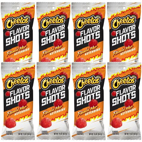 Cheetos Flavor Shots FLAMIN HOT ASTEROID Corn Puffs Poppers Oz Bags BAGS