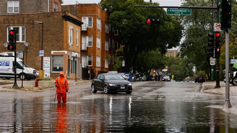 Persistent Rains Pummel Chicago, Submerging Roads and Swamping